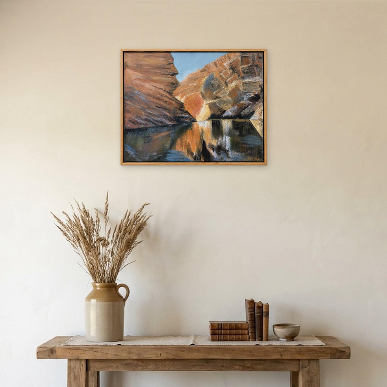HEART OF OCHRE — Oil on Canvas, 42cm x 52cm. Painting by Dubravka Sabljak. View 1 of 2.