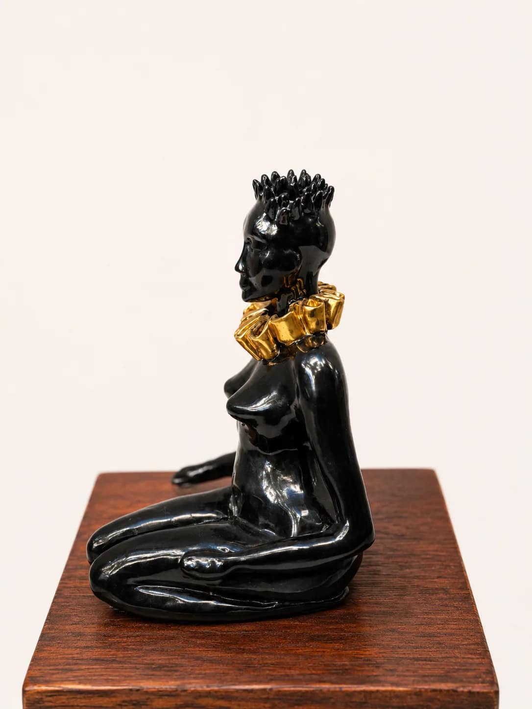 OBSIDIAN EMPRESS — Stoneware with Gold Luster, 10cm x 5cm. Ceramic work by Dubravka Sabljak. View 1 of 4.