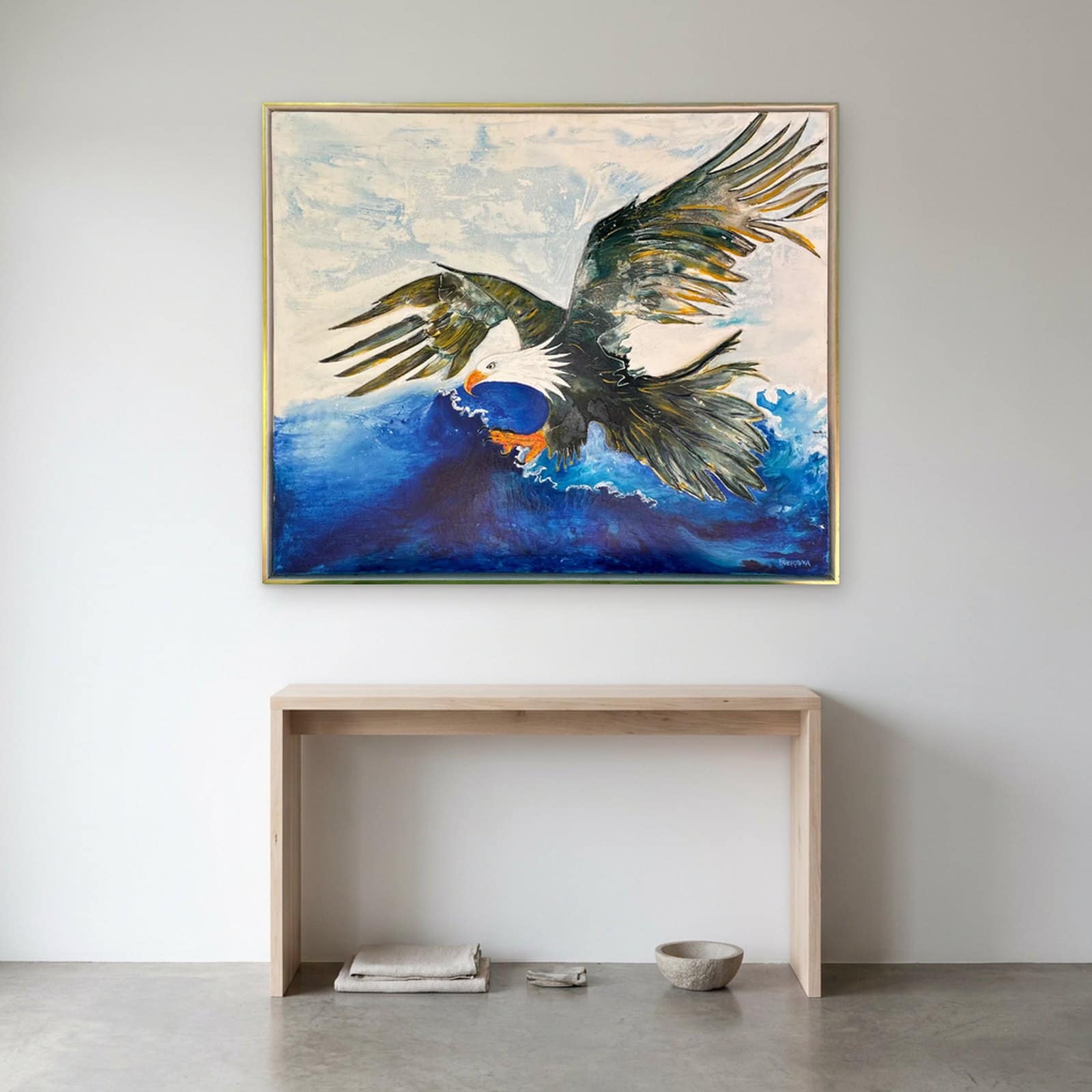 THE HUNTER — Mixed media, 126cm x 106cm. Painting by Dubravka Sabljak. View 1 of 2.