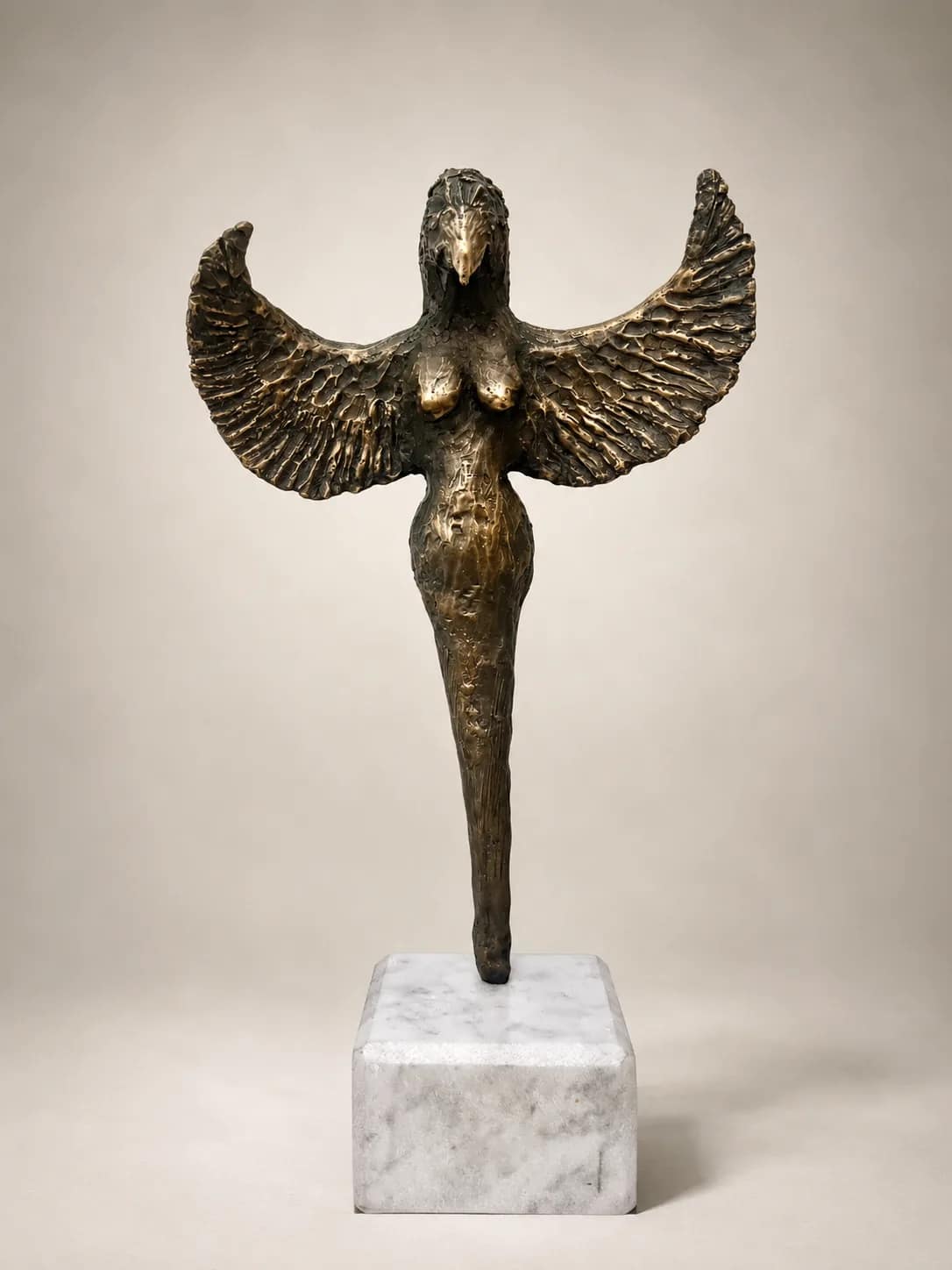 THE SKY KEEPER — Bronze casting with marble base, 35cm x 20cm. Ceramic work by Dubravka Sabljak. View 1 of 6.