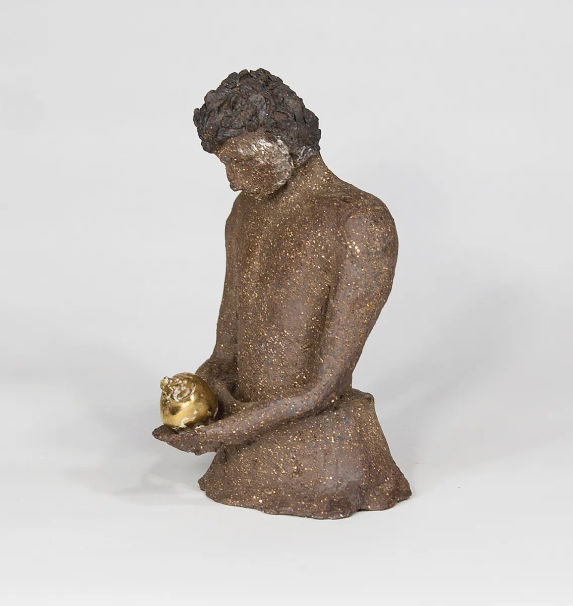 ADAM — Stoneware Gold Luster, 22cm x 12cm. Ceramic work by Dubravka Sabljak. View 2 of 3.