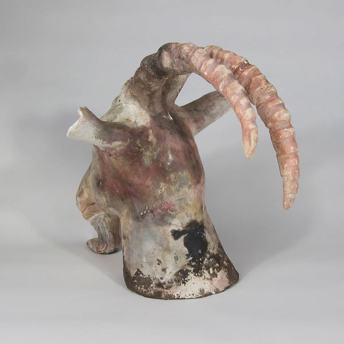 BILLY THE GOAT — Pit fired ceramic, 30cm x 30cm. Ceramic work by Dubravka Sabljak. View 2 of 2.