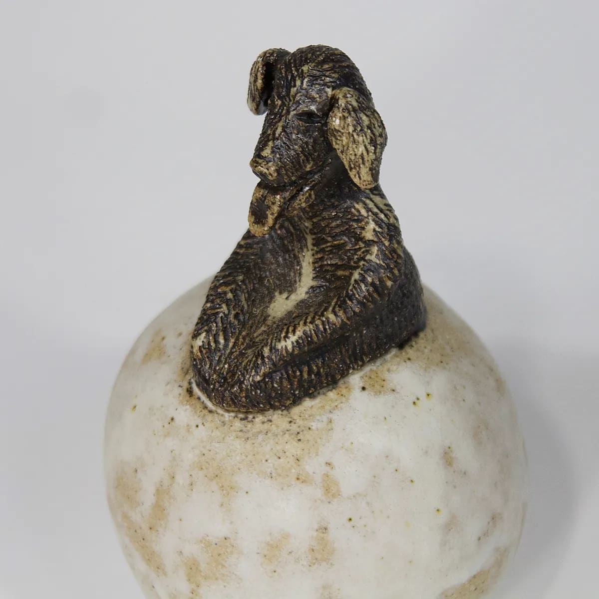 DOG ON THE MOON — Stoneware, 22cm x 12cm. Ceramic work by Dubravka Sabljak. View 2 of 4.