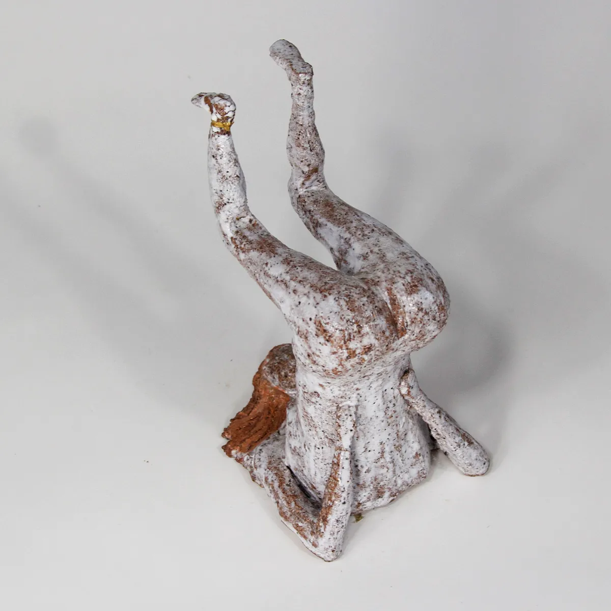 GIRL UPSIDE DOWN — Stoneware. Ceramic work by Dubravka Sabljak. View 2 of 3.