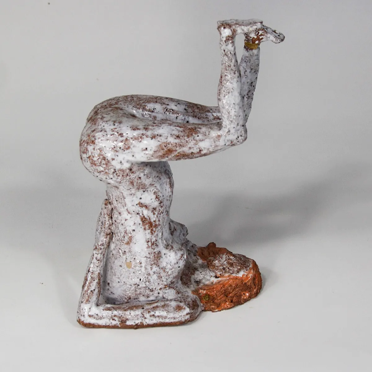 GIRL UPSIDE DOWN — Stoneware. Ceramic work by Dubravka Sabljak. View 3 of 3.