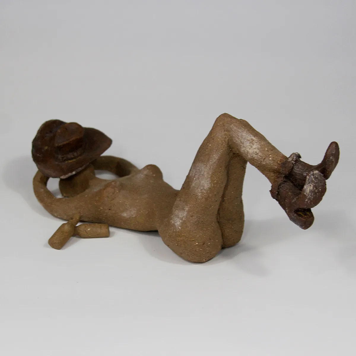 LATE NIGHT COWGIRL — Stoneware 30xcm 13cm. Ceramic work by Dubravka Sabljak. View 2 of 2.