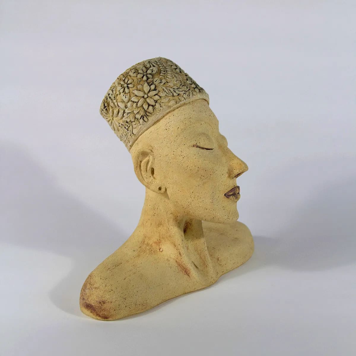 MAWU - GODDESS OF CREATION — Stoneware, 30cm x 30cm. Ceramic work by Dubravka Sabljak. View 3 of 3.