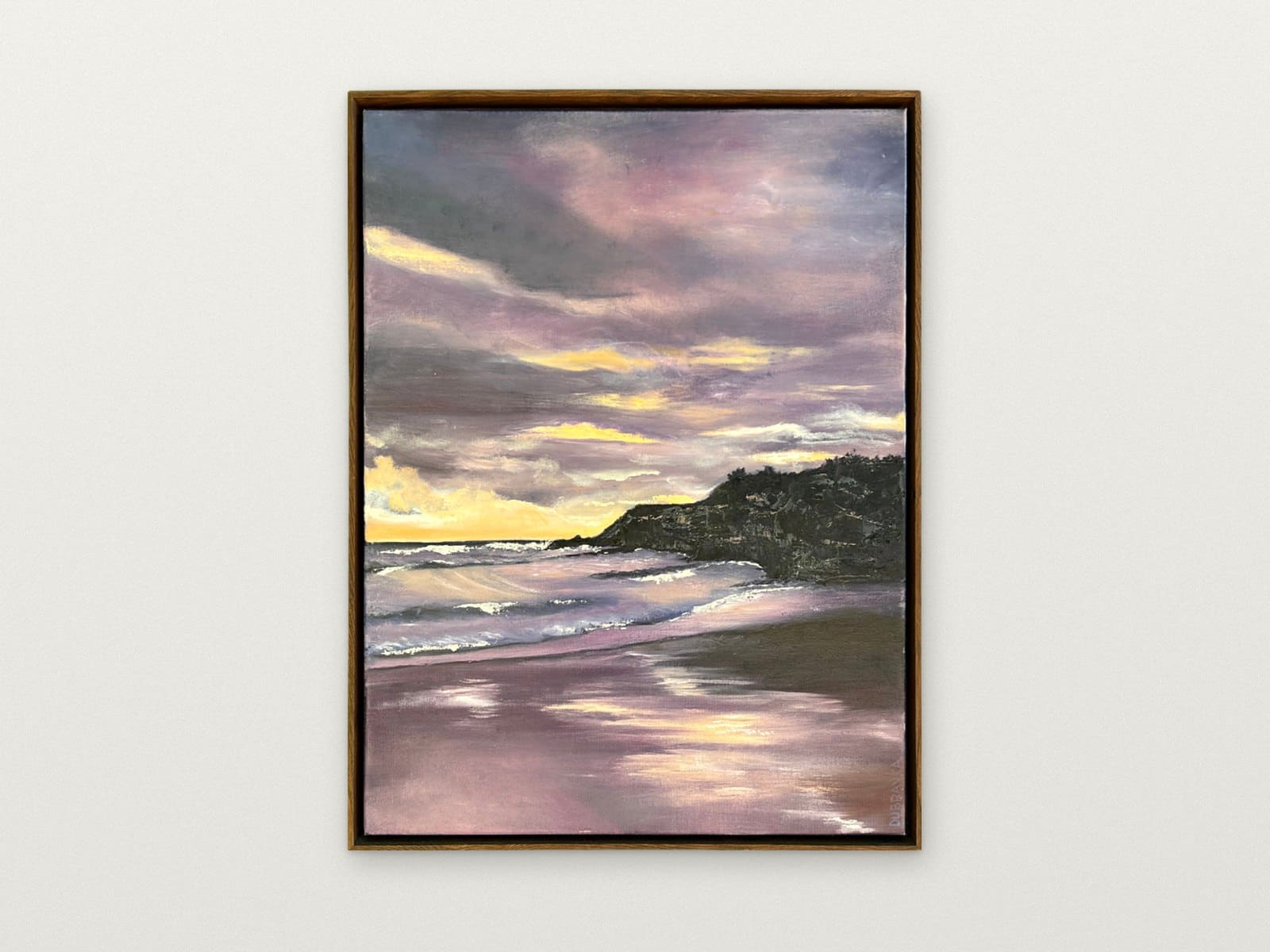 MOODY SUNSET — Oil on canvas, 50cm x 45cm. Painting by Dubravka Sabljak. View 2 of 2.