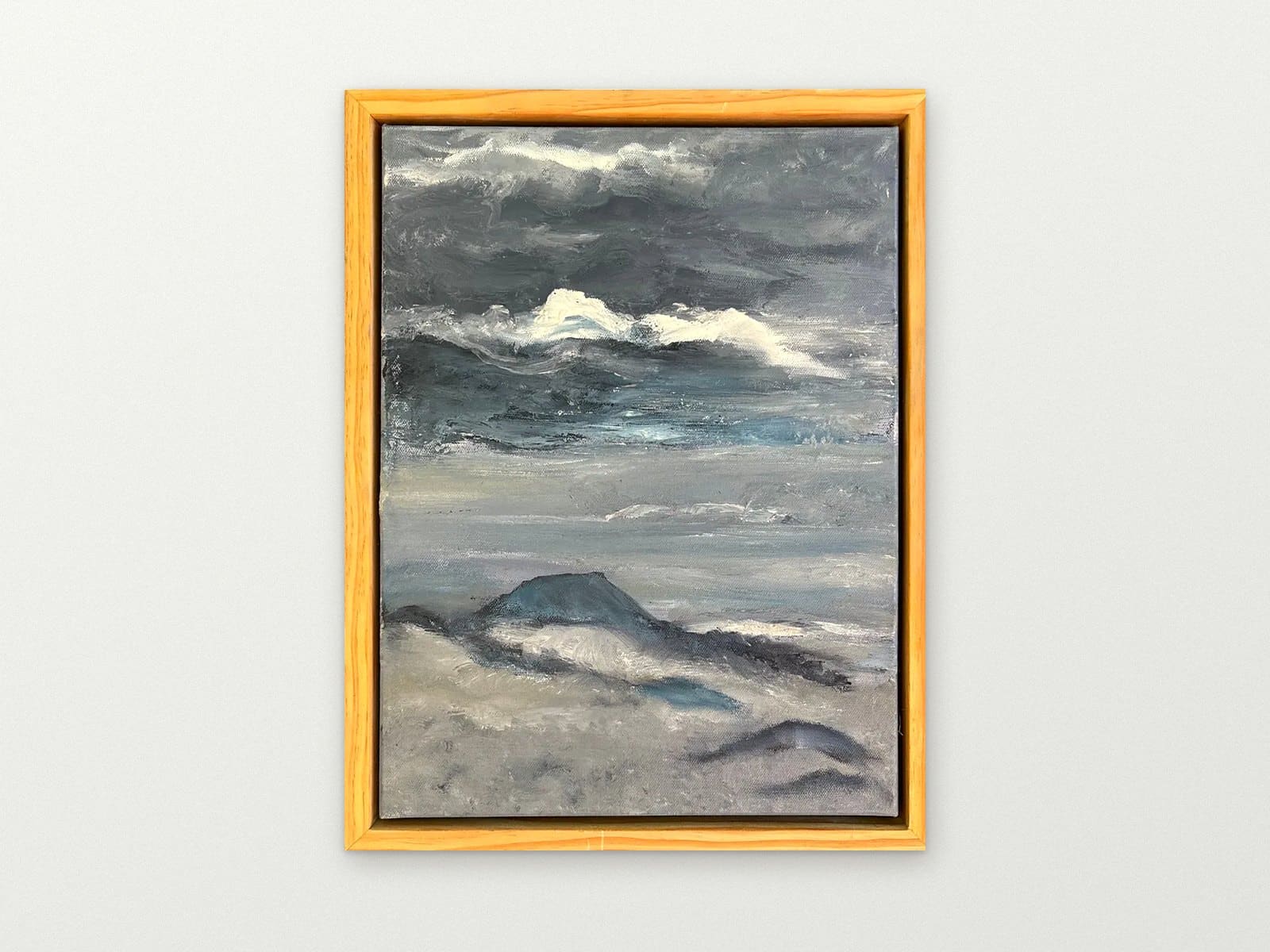 MOUNTAINS OVER SEA — Oil on canvas. Painting by Dubravka Sabljak. View 2 of 2.