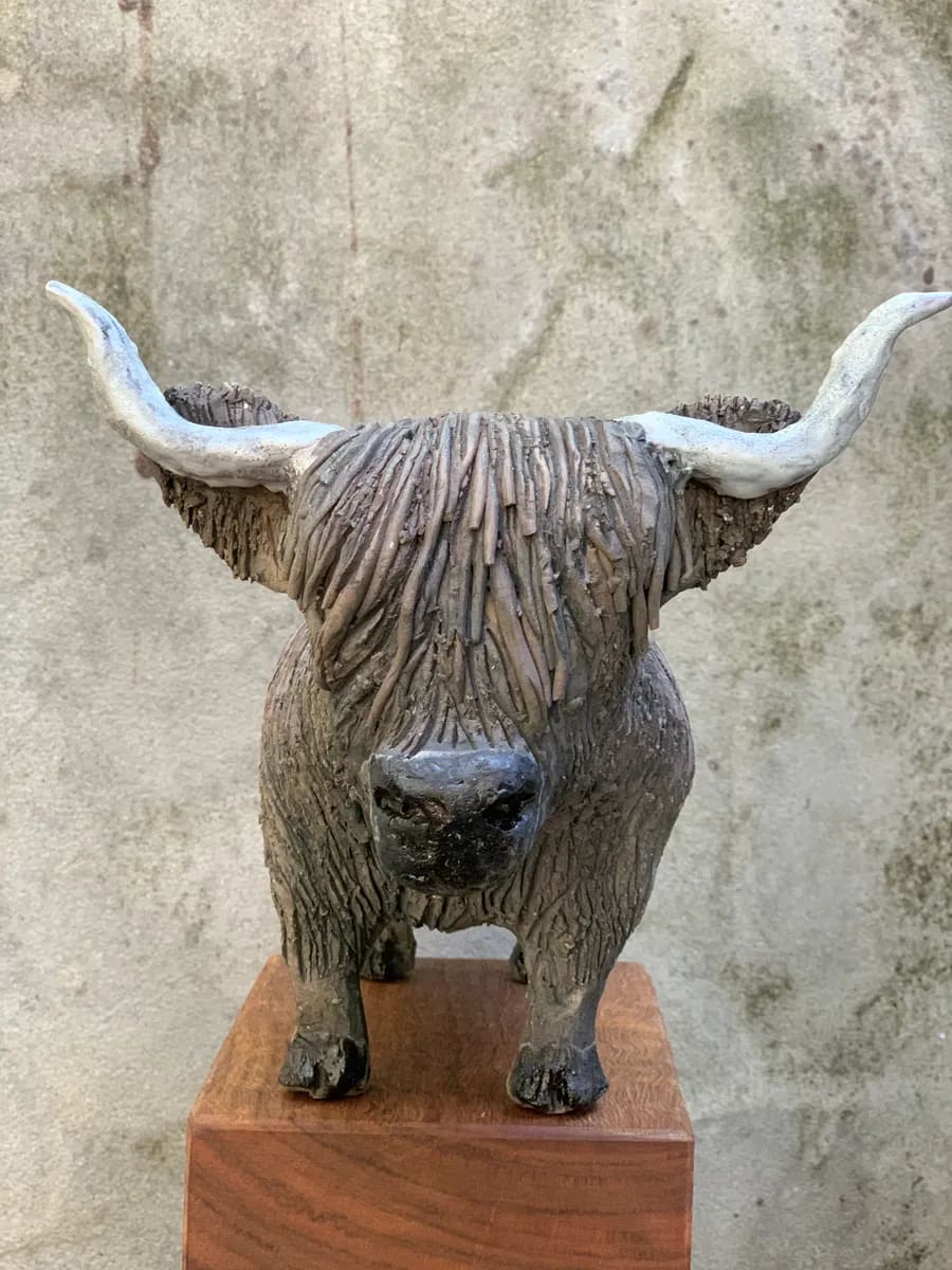 SCOTTY THE BULL. Ceramic work by Dubravka Sabljak. View 2 of 3.