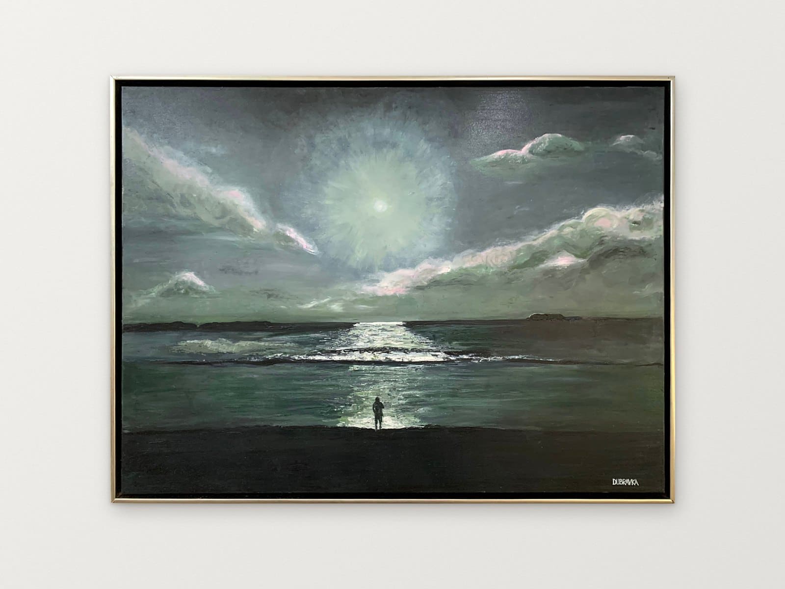 STRANGER IN THE NIGHT — Oil on canvas, 130cm x 97cm. Painting by Dubravka Sabljak. View 2 of 2.