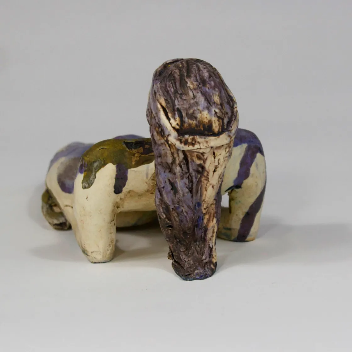 STRIKE A POSE — 12 cm x 10cm. Ceramic work by Dubravka Sabljak. View 3 of 3.