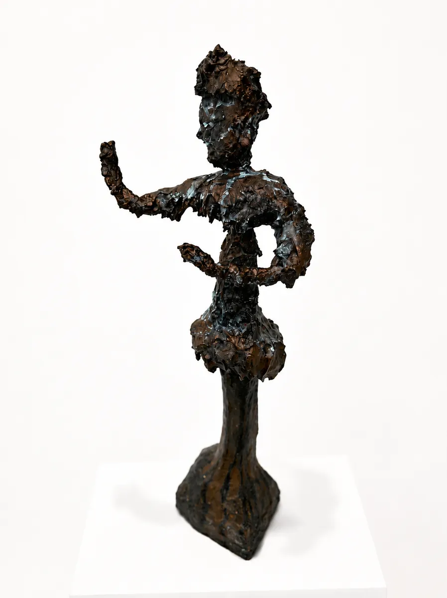 THE MAGICIAN — Plaster with bronze Coating and patina, 65cm x 25cm. Ceramic work by Dubravka Sabljak. View 2 of 4.