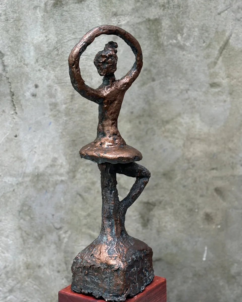 TINY DANCER — Mixed media with bronze Coating and patina, 50cm x 20cm. Ceramic work by Dubravka Sabljak. View 4 of 5.
