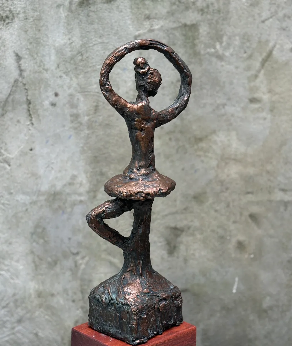 TINY DANCER — Mixed media with bronze Coating and patina, 50cm x 20cm. Ceramic work by Dubravka Sabljak. View 5 of 5.