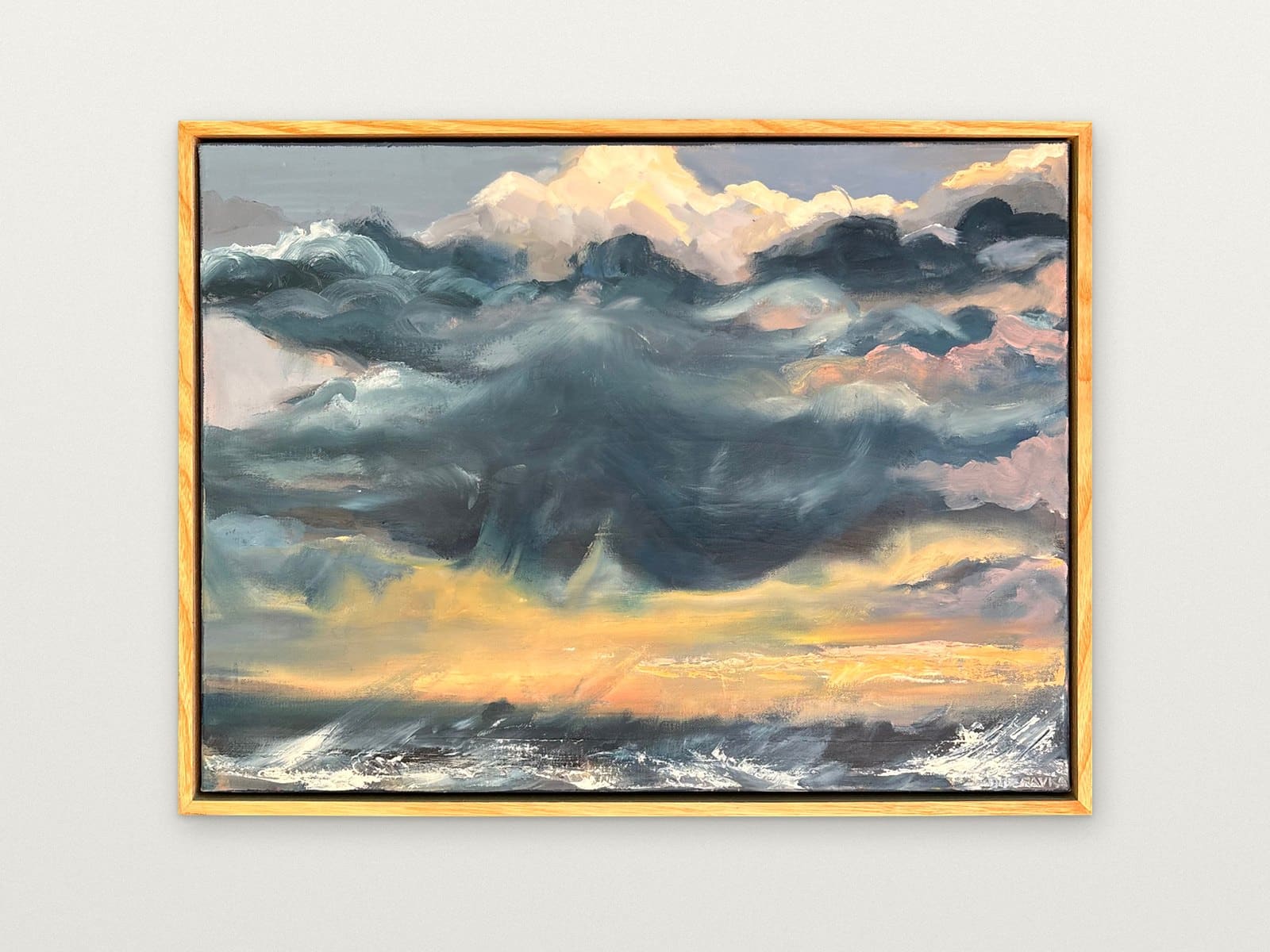 WIND SWEPT SEA — Oil on canvas, 64cm x 50cm. Painting by Dubravka Sabljak. View 2 of 2.