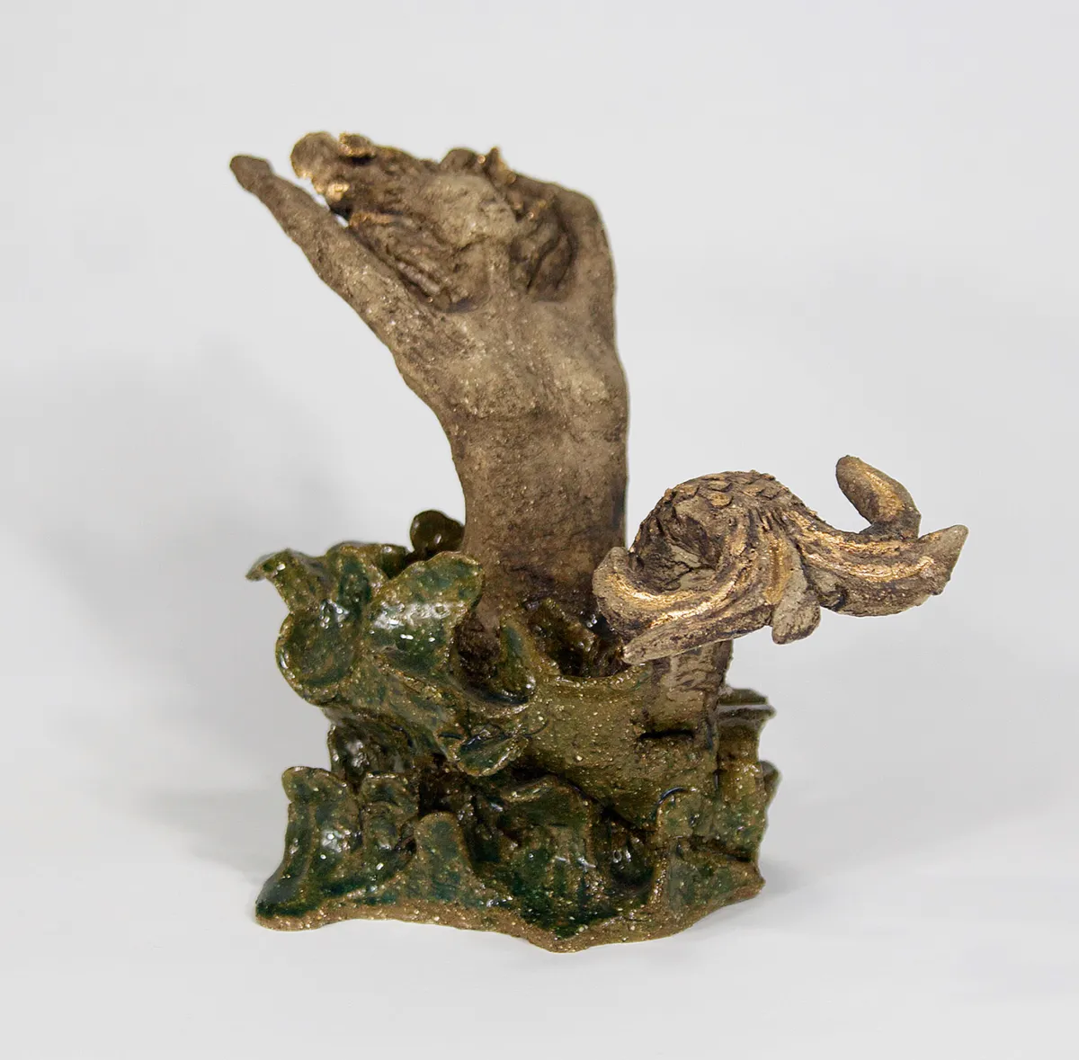 YEMALA GODESS OF THE SEA 2 — Stoneware, 22cm x 22cm. Ceramic work by Dubravka Sabljak. View 2 of 2.