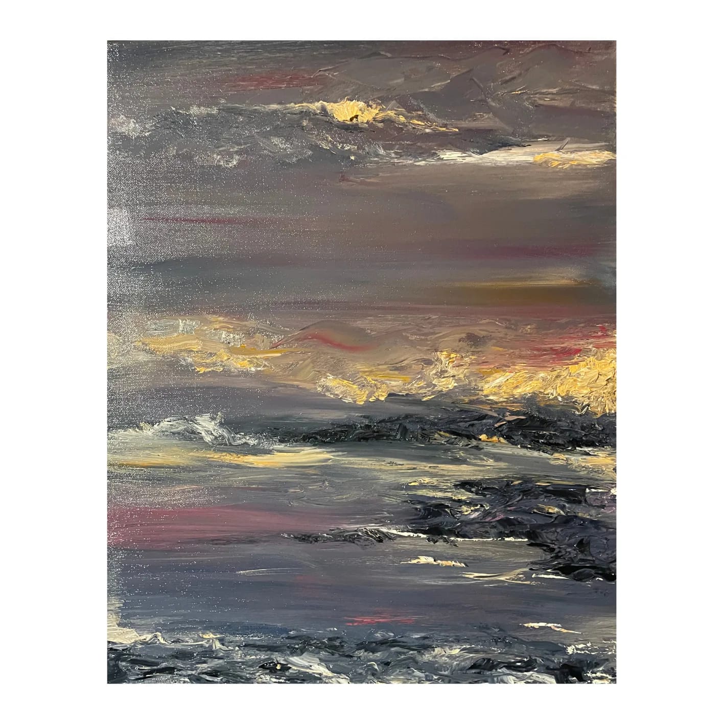 DAWN AGAIN — Oil on canvas, 50cm x 45cm. Painting by Dubravka Sabljak.