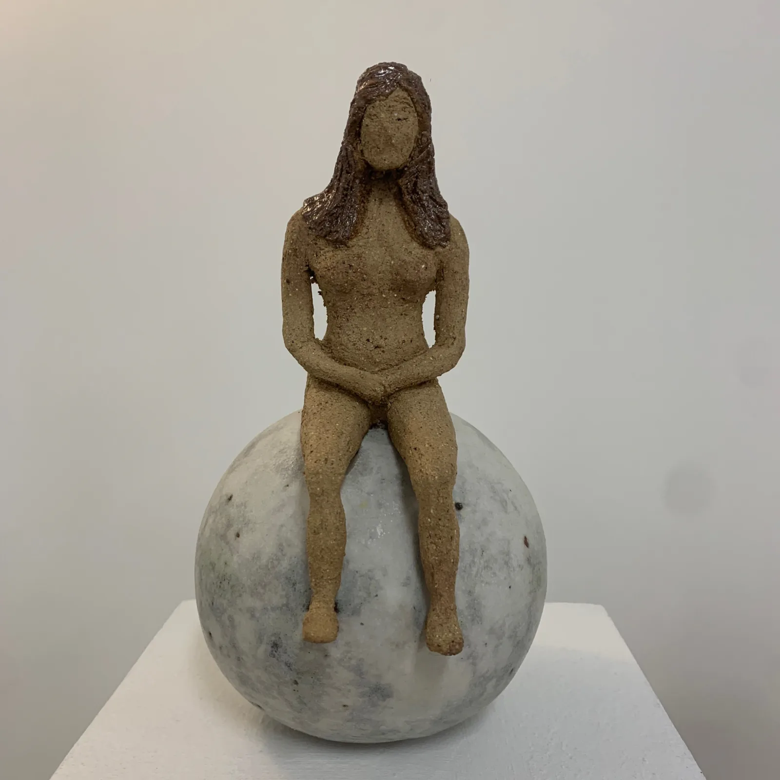 GIRL ON THE MOON — Stoneware. Ceramic work by Dubravka Sabljak.