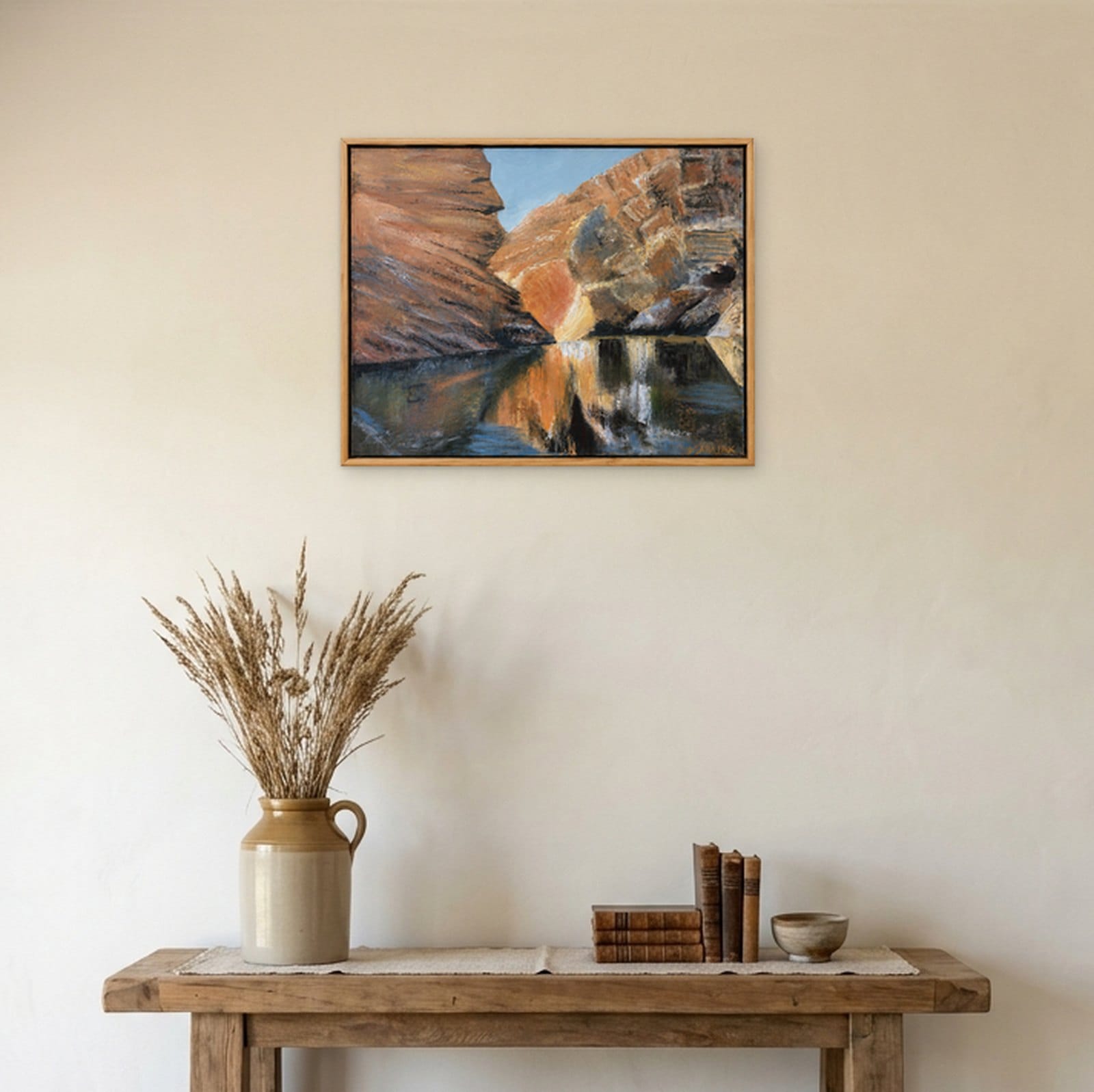HEART OF OCHRE — Oil on Canvas, 42cm x 52cm. Painting by Dubravka Sabljak. View 1 of 2.