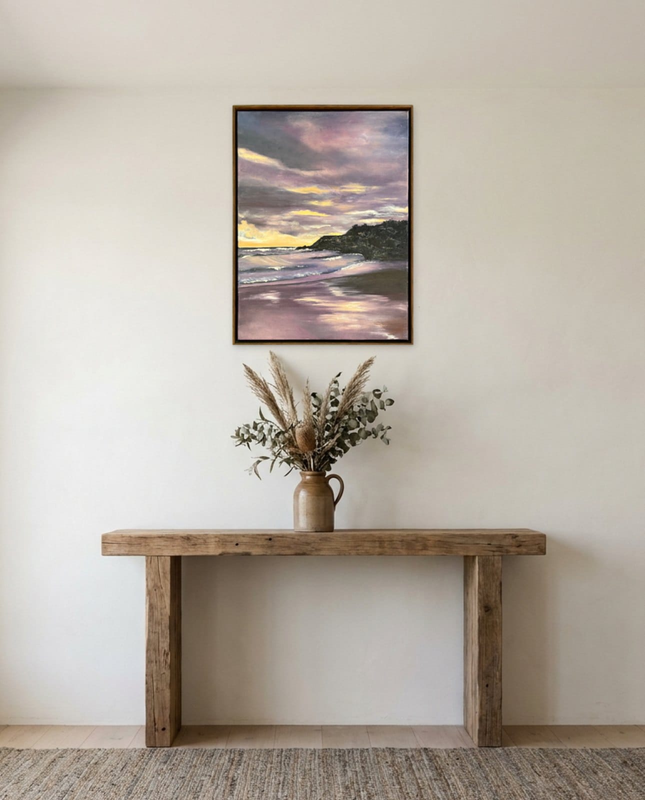 MOODY SUNSET — Oil on canvas, 50cm x 45cm. Painting by Dubravka Sabljak. View 1 of 2.