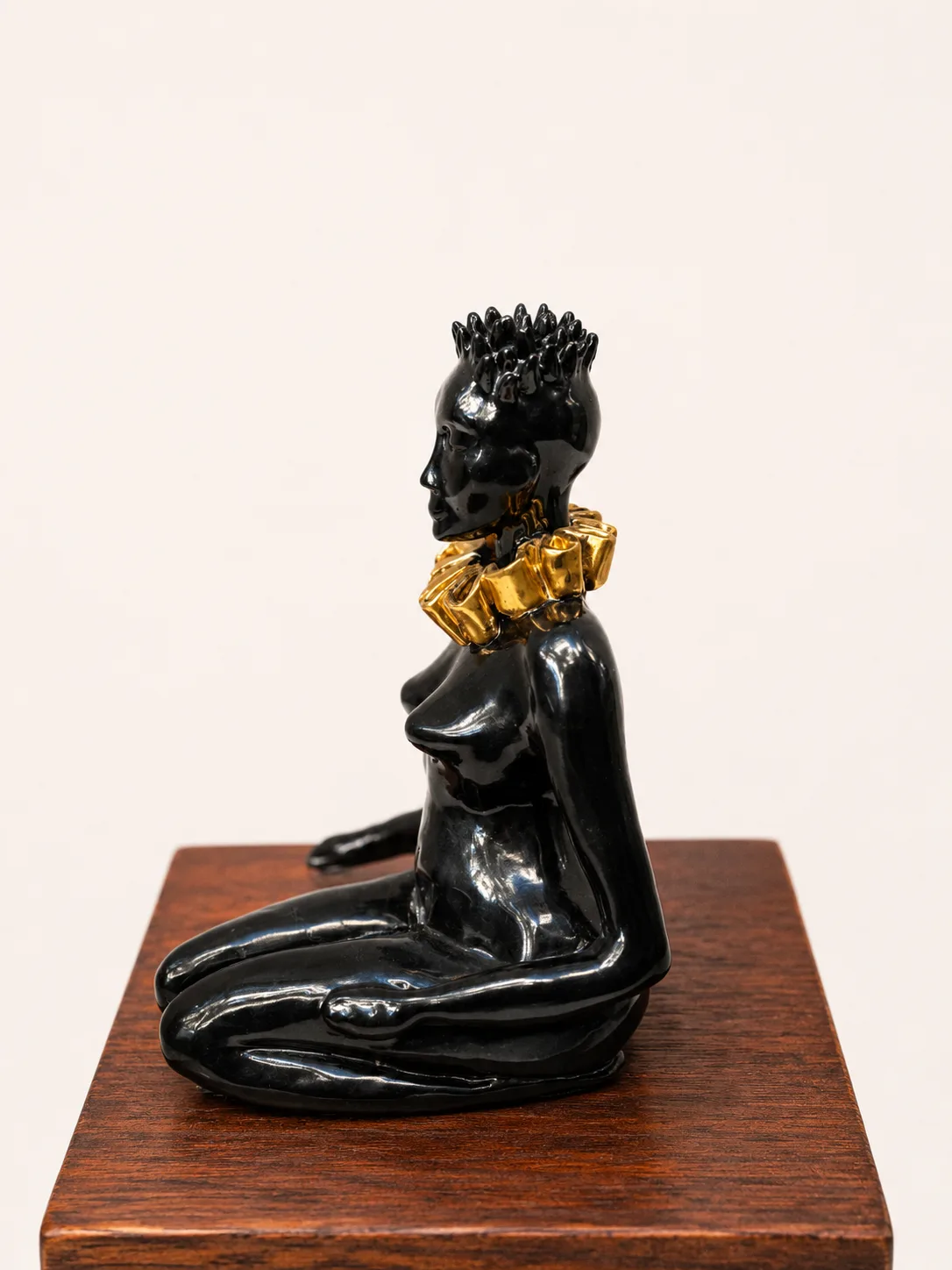 OBSIDIAN EMPRESS — Stoneware with Gold Luster, 10cm x 5cm. Ceramic work by Dubravka Sabljak. View 1 of 4.
