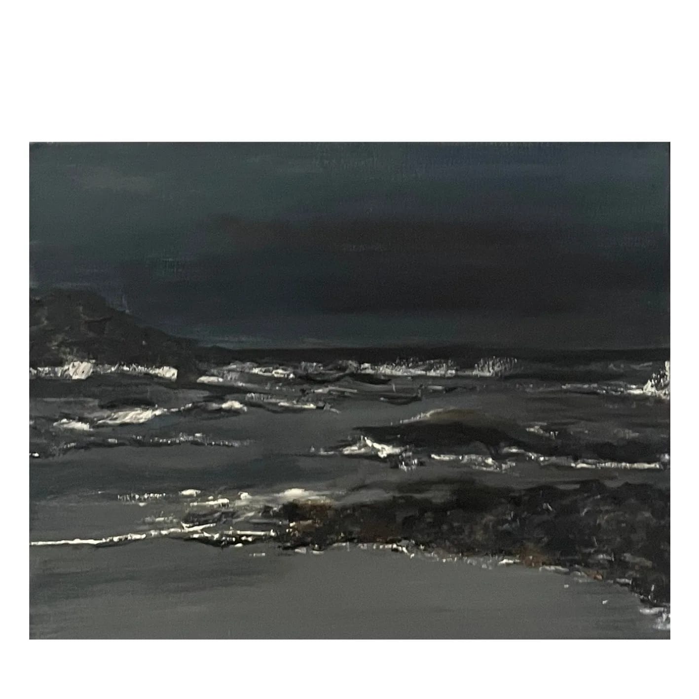 SOMBRE NIGHT — Oil on canvas, 50cm x 45cm. Painting by Dubravka Sabljak.