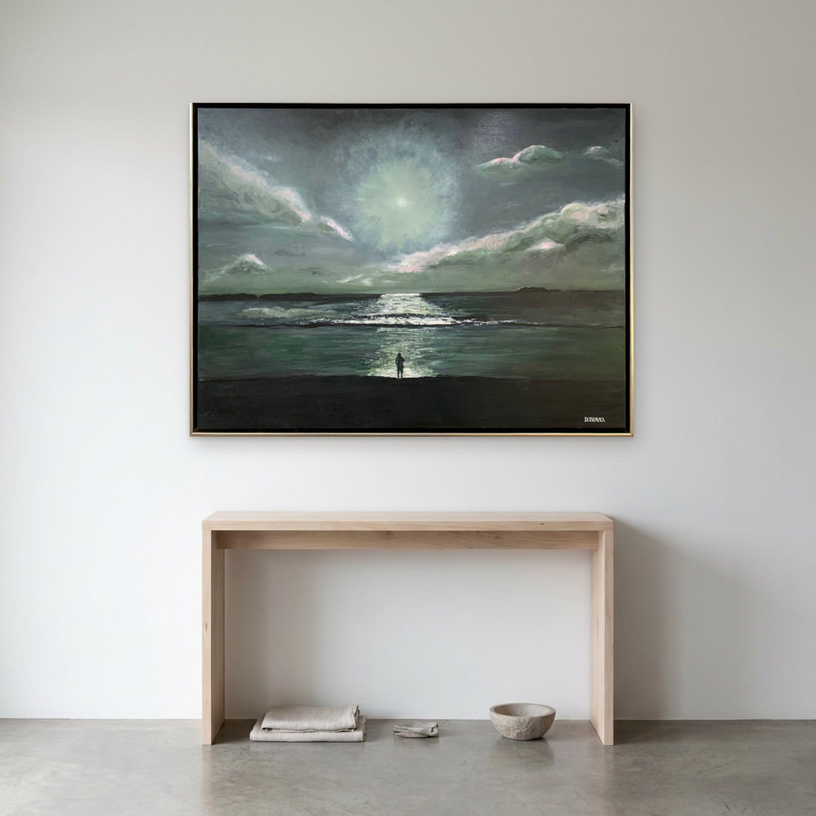 STRANGER IN THE NIGHT — Oil on canvas, 130cm x 97cm. Painting by Dubravka Sabljak. View 1 of 2.