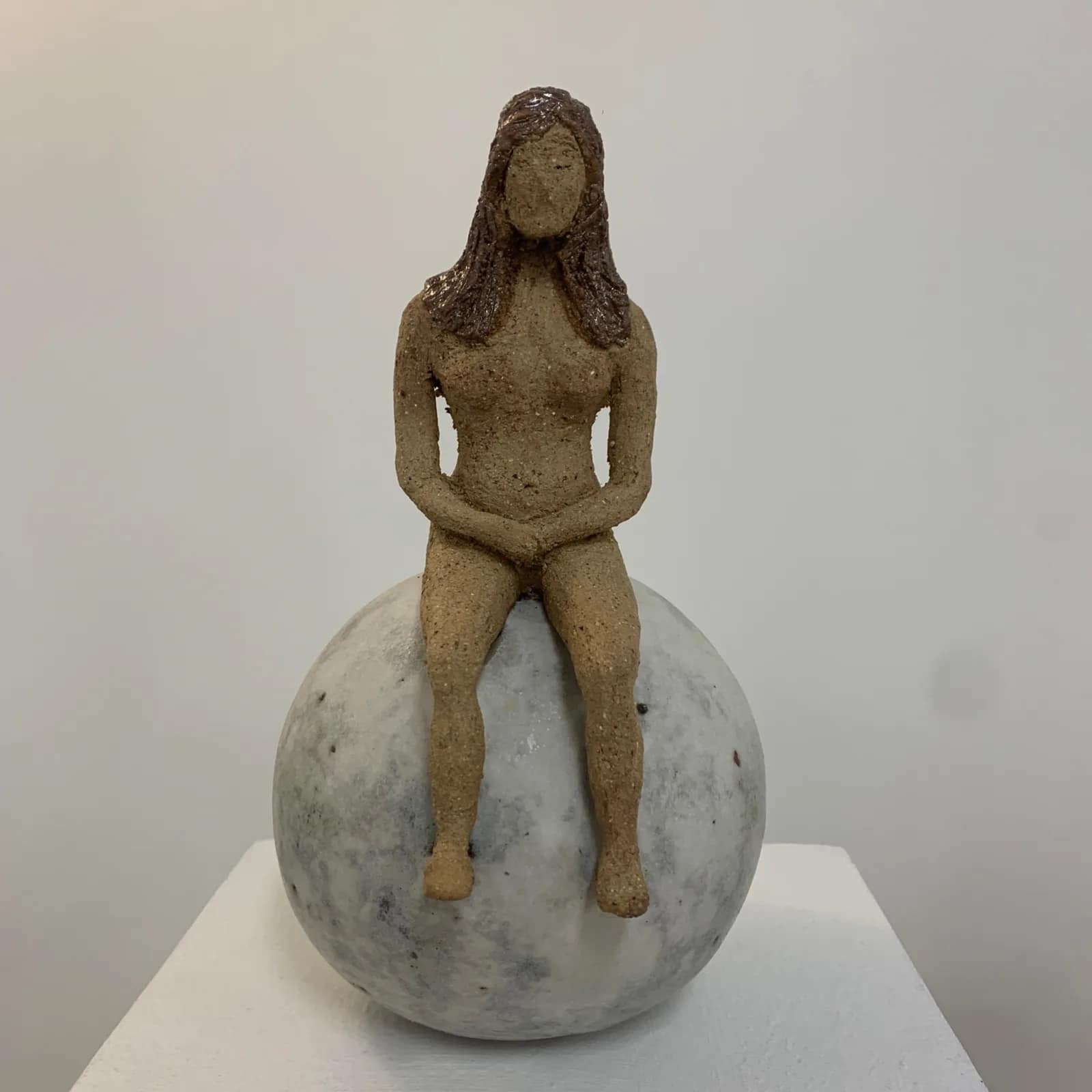 GIRL ON THE MOON — Stoneware. Ceramic work by Dubravka Sabljak.