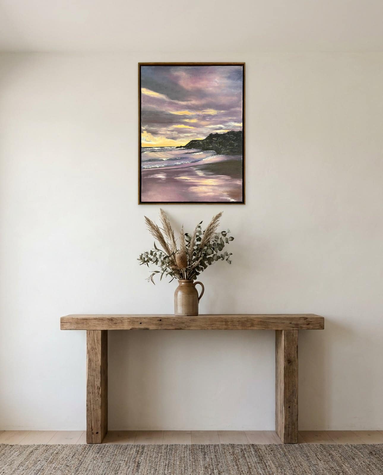MOODY SUNSET — Oil on canvas, 50cm x 45cm. Painting by Dubravka Sabljak. View 1 of 2.
