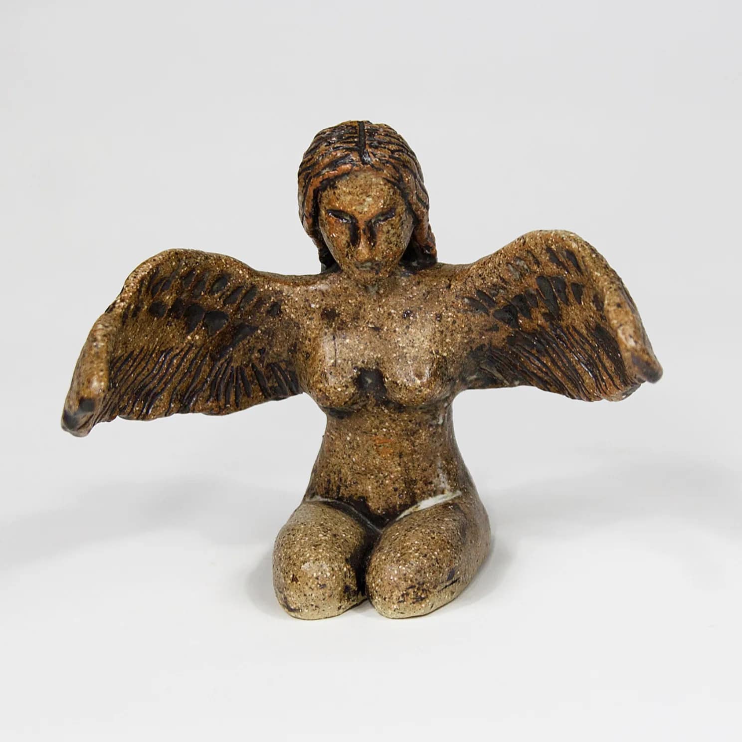 WINGS OF PROTECTION — Stoneware, 15cm x 12cm. Ceramic work by Dubravka Sabljak. View 1 of 3.